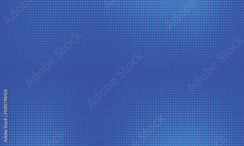 blue halftone pattern. Retro comic gradient background. Bright orange pixelated dotted texture overlay. Cartoon pop art faded gradient pattern