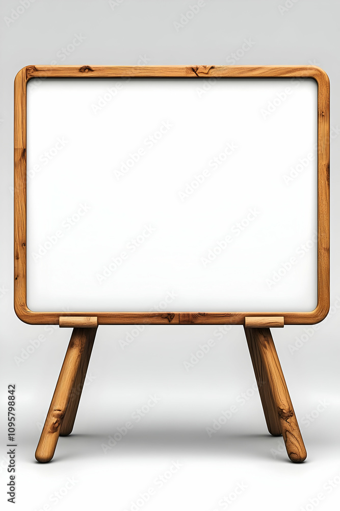 Blank Wooden Easel 3D Render Blank Wooden Easel 3D Render
