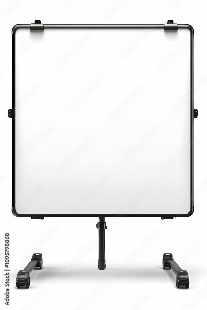 Mobile Whiteboard on Wheels 3D Render Mobile Whiteboard on Wheels 3D Render