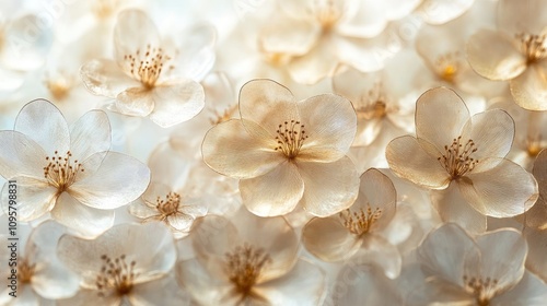Beautiful, airy background with transparent flowers, offering a mesmerizing and dreamy visual appeal
