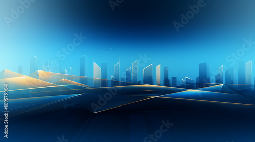 Modern buildings, abstract city network connection, abstract neon background glowing ultraviolet vertical lines 