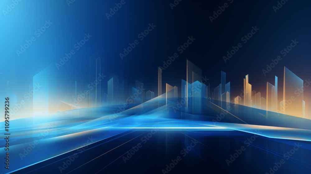 digital technology smart city abstract background, Futuristic digital cityscape with blue and orange lights. digital technology smart city abstract background, Futuristic digital cityscape with blue and orange lights.