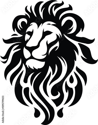 Lion Head Silhouette Design Illustration