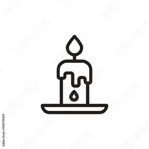 christmas candle icon illustration doodle art style