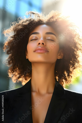 Sunlit Serenity Woman Portr...