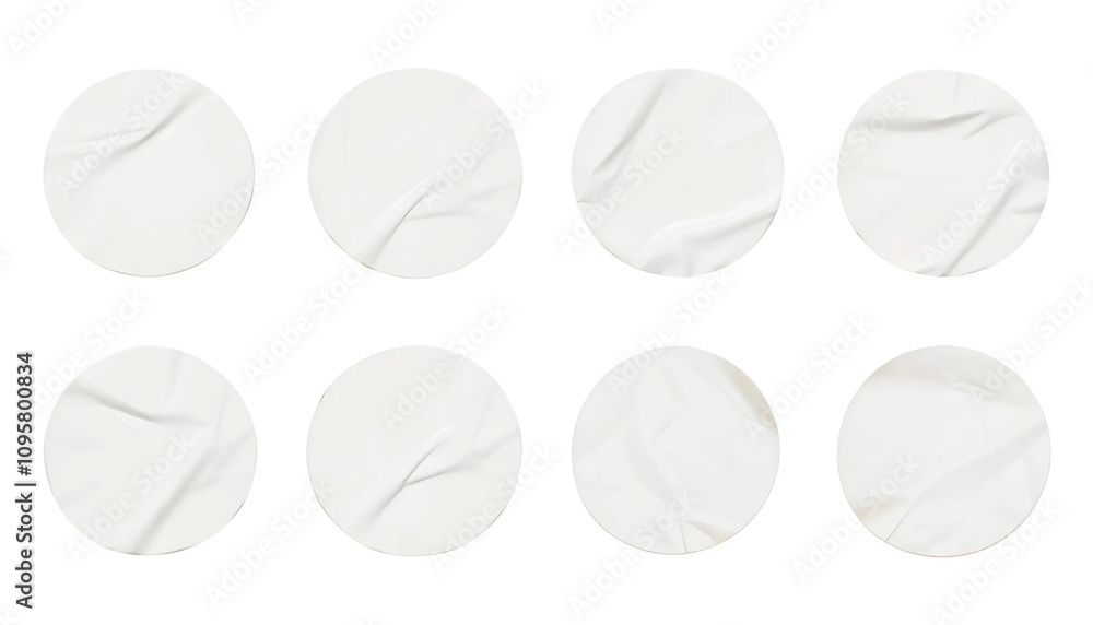 Set off blank white round paper sticker label Set off blank white round paper sticker label