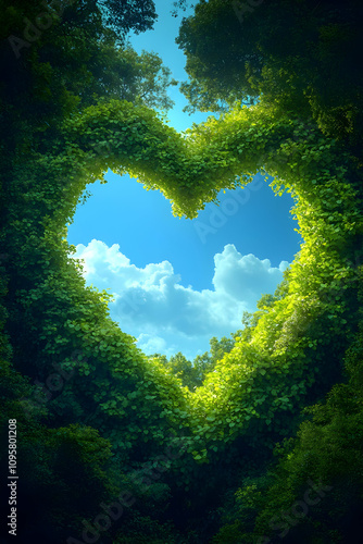 Heart Shaped Foliage Illust...