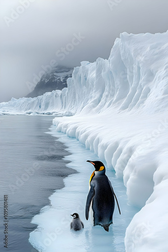 King Penguin and Chick on I...
