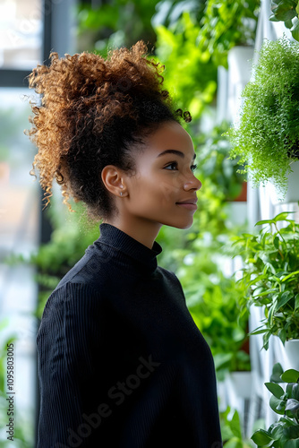 Woman by Green Wall Realist...