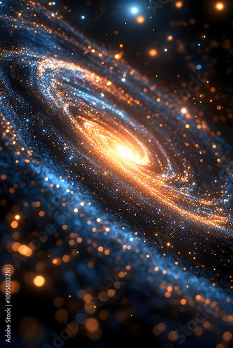 Cosmic Swirl Abstract 3D Ba...