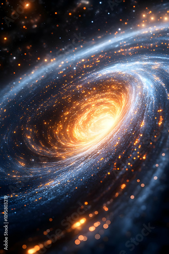 Cosmic Vortex 3D Illustration