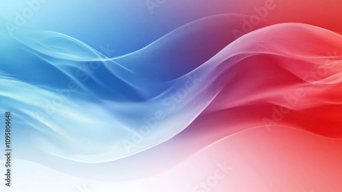 Wallpaper Mural Abstract red and blue background, wavy patterns, smooth curves, simple line decorations, 2D flat illustration style, gradient clear colors, and a hazy feel Torontodigital.ca