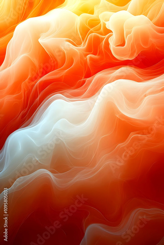 Abstract Orange and White W...