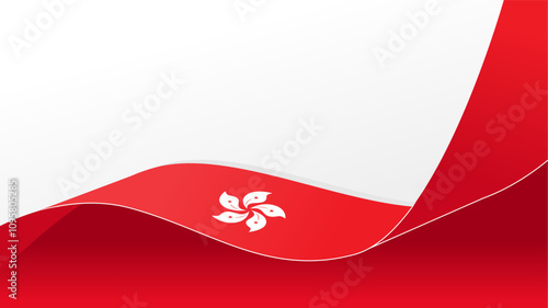 wavy hongkong flag vector background with copy space for text. hongkong national day