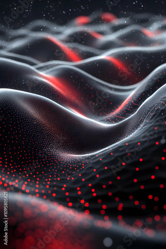 Abstract 3D Red and White W...