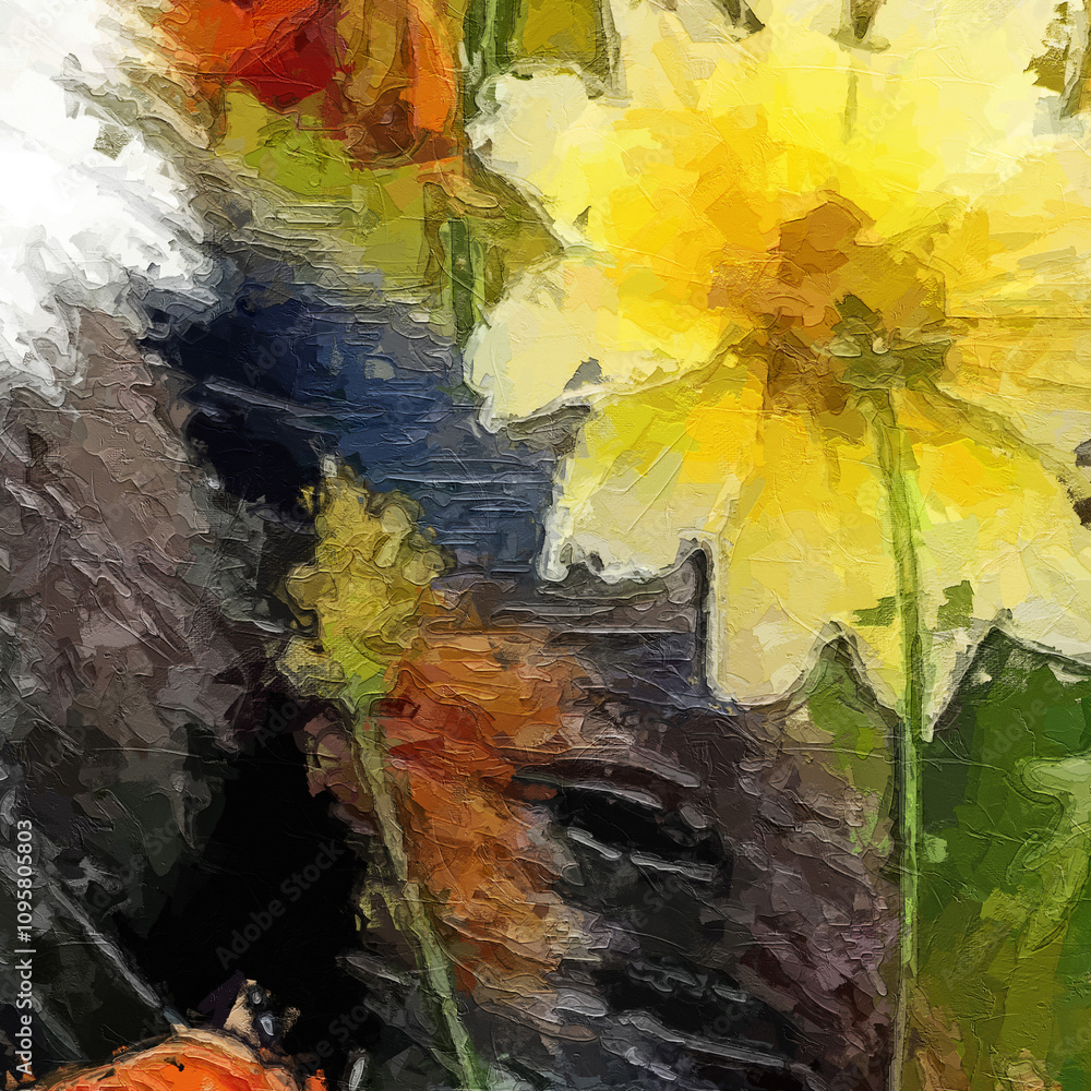 Oil paintings and various flowers such as cats, dogs, chrysanthemums, and birds are beautiful Oil paintings and various flowers such as cats, dogs, chrysanthemums, and birds are beautiful