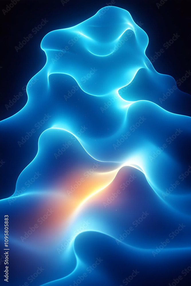 Obraz premium Abstract 3D Blue Energy Wave Background