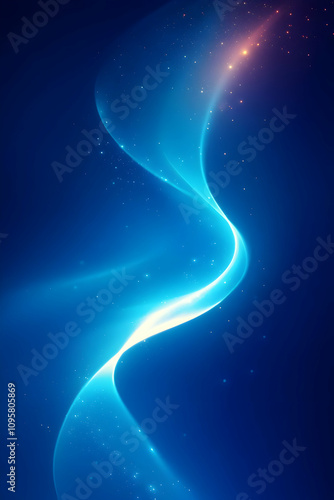 Abstract Blue Wave Backgrou...