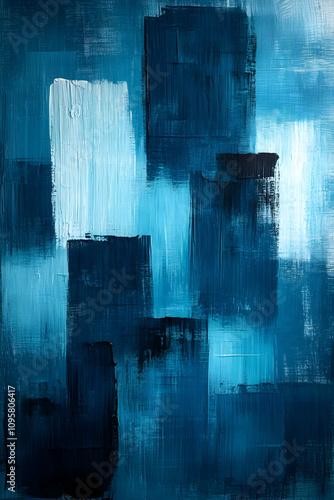 Abstract Blue Hues Painting