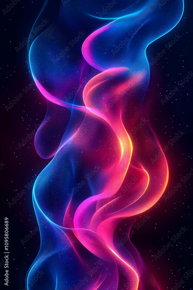 Abstract Background Pink Blue Waves Illustration Abstract Background Pink Blue Waves Illustration