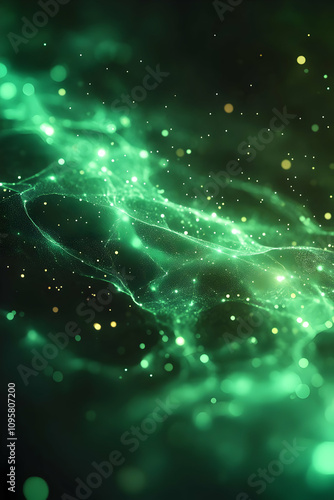 Emerald Green Abstract Back...