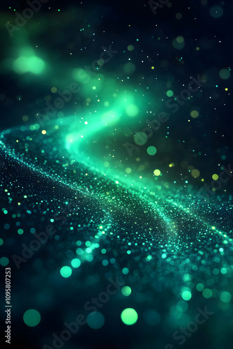 Abstract Green Glitter Background