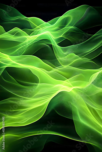 Abstract Green Wave Background Illustration photo