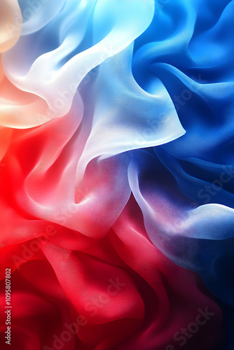 Abstract Red Blue White Fab...