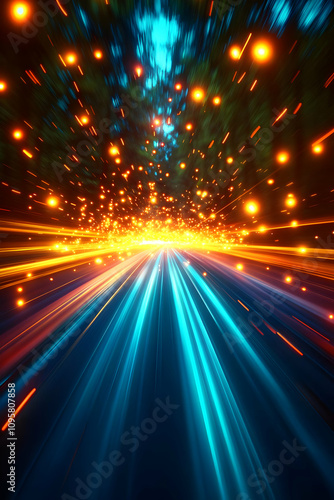 Abstract 3D Speed Tunnel Background