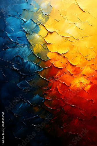 Abstract Oil Painting, Blue...