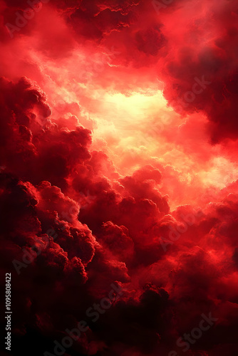 Fiery Red Sky Abstract Back...