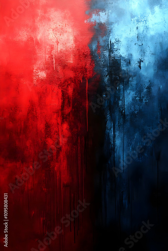 Abstract Red Blue Canvas Te...
