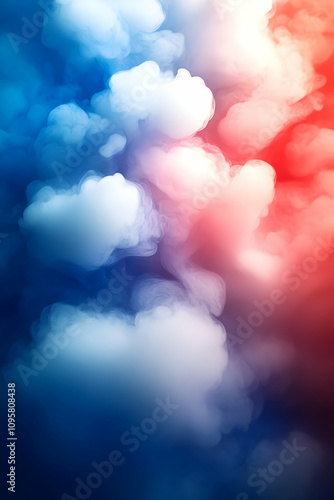 Abstract Blue Red Smoke Clo...