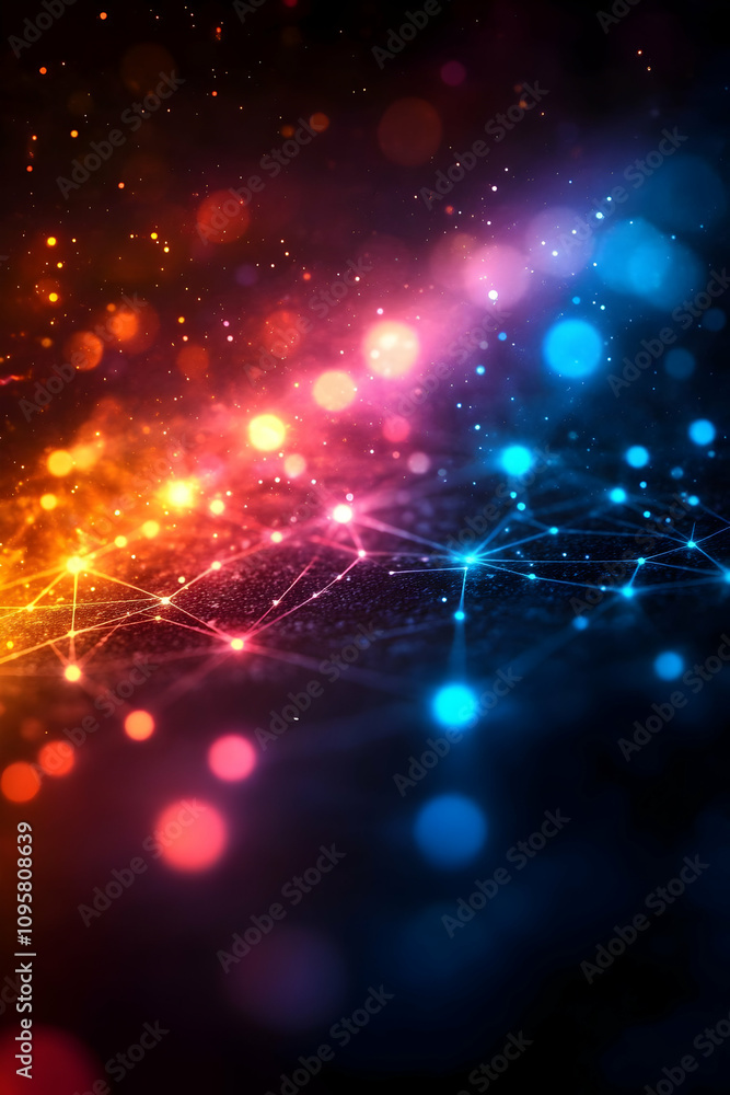 Abstract Network Background: Glowing Nodes and Connections Abstract Network Background: Glowing Nodes and Connections