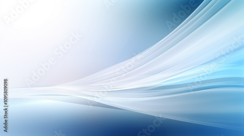 Abstract blue wavy with blurred light curved lines background, Abstract light blue and white wave background.
