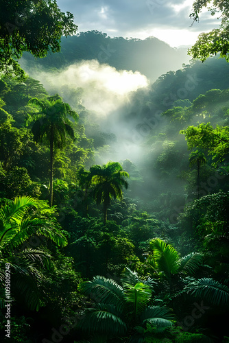 Lush Rainforest Sunrise Lan...