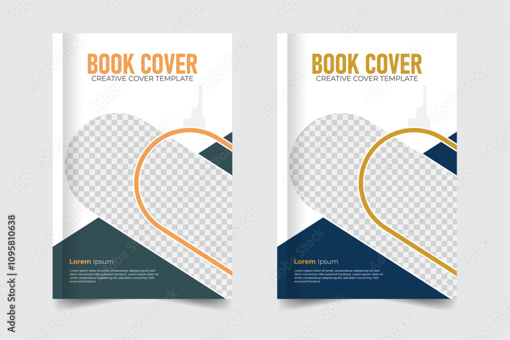 Fototapeta premium Creative and minimal style Modern and minimal background Colorful book cover, corporate and modern new annual report, print-ready business cover or elegant book cover design 