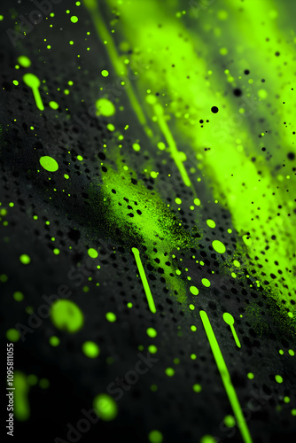 Abstract Green Neon Splatte...
