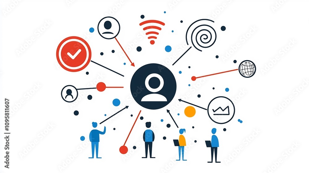 Obraz premium Modern black outline icon set depicting elements of work efficiency project management business production and target success Symbolizing innovative solutions for productivity optimization
