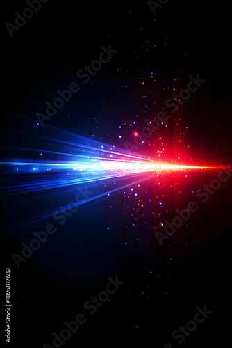 Abstract Red Blue Light Bur...