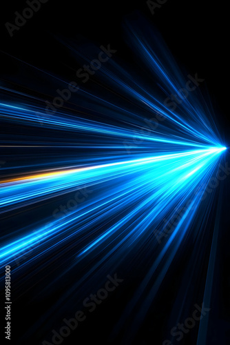 Abstract Blue Light Rays Ba...
