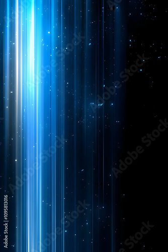 Abstract Blue Light Rays Ba...