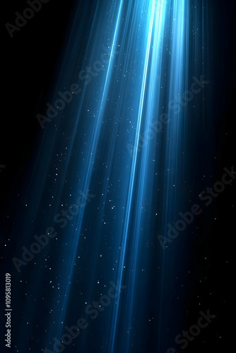 Abstract Blue Light Rays Ba...