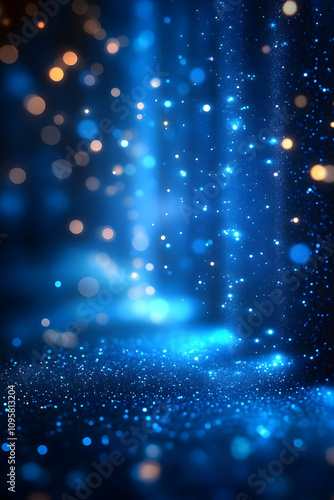 Abstract Blue Glitter Backg...