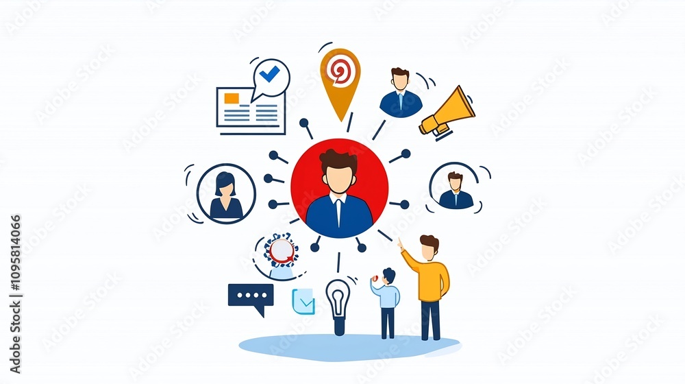 Professional black outline set of icons showcasing digital marketing process management production efficiency teamwork and achieving business targets and goals Professional black outline set of icons showcasing digital marketing process management production efficiency teamwork and achieving business targets and goals