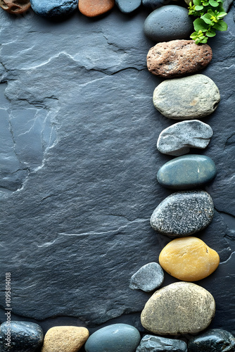 Serene Stones on Dark Slate...