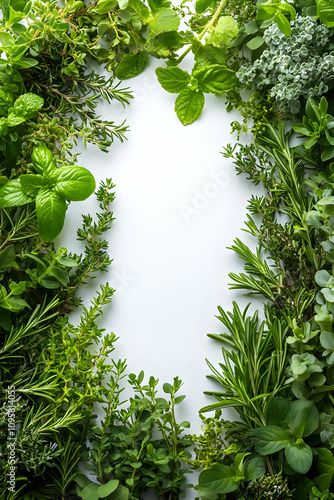 Fresh Herb Border Illustration