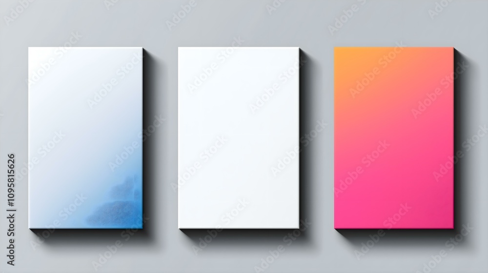 Three blank posters with smooth gradients, ready for customization with unique designs or text, perfect for creative projects. Three blank posters with smooth gradients, ready for customization with unique designs or text, perfect for creative projects.
