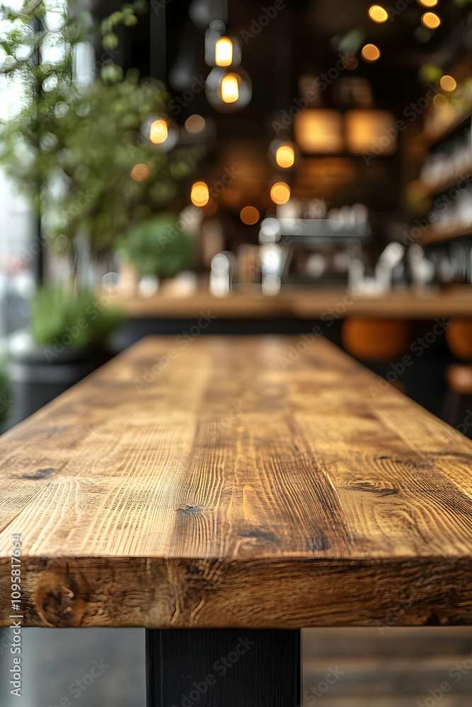 Rustic Wooden Tabletop in Cafe Background Illustration Rustic Wooden Tabletop in Cafe Background Illustration