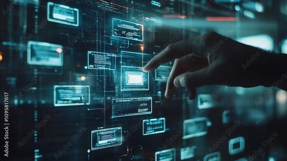 Futuristic virtual interface showcasing the seamless process of instantly transferring money through a modern digital payment platform Futuristic virtual interface showcasing the seamless process of instantly transferring money through a modern digital payment platform